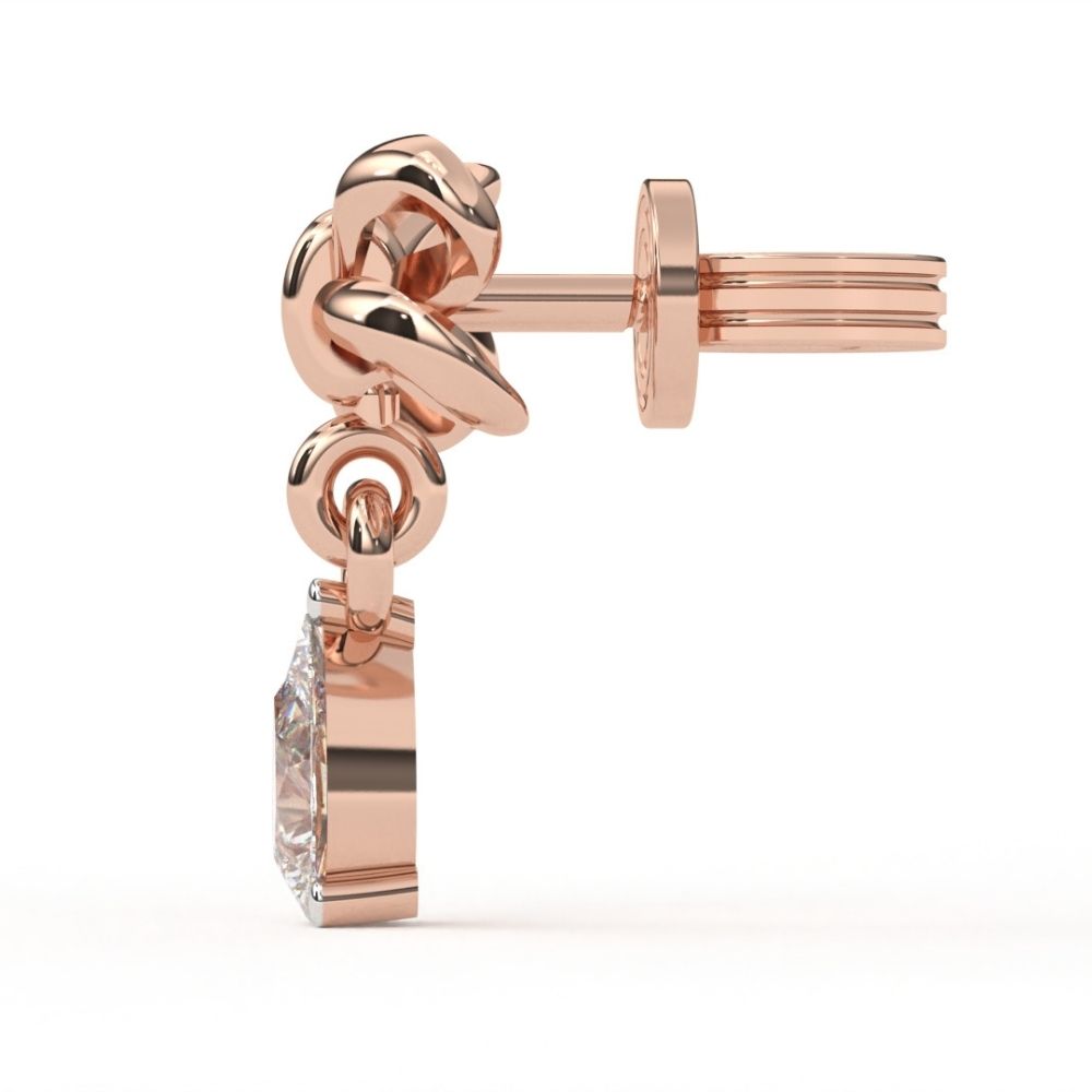 Pear Lab Grown Diamond Drop Earrings 0.59 CTW in 10K 14K 18K White Yellow Rose Gold