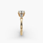 Load image into Gallery viewer, 10K Gold Round With Tapered Baguette Diamond Engagement Ring
