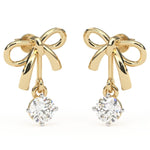 Load image into Gallery viewer, Round Lab Grown Diamond Drop Earrings 0.50 CTW in 10K 14K 18K White Yellow Rose Gold

