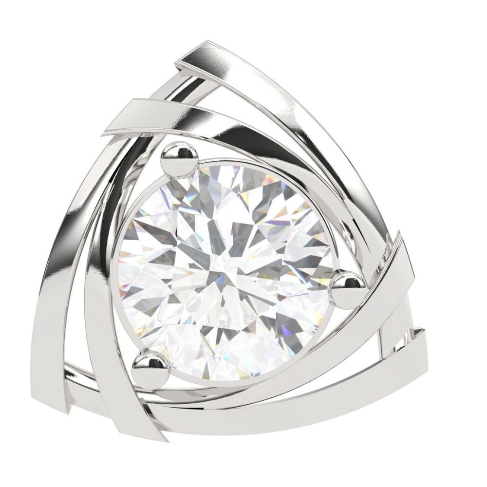 Triangle-Style Round Lab Grown Diamond Earrings 0.94 CTW in 10K 14K 18K White Yellow Rose Gold