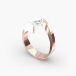 Load image into Gallery viewer, Oval Lab-Grown Diamond Tension Setting Ring – Sleek Modern Style | IGI Certified | 10K/14K/18K Gold
