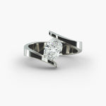 Load image into Gallery viewer, Oval Lab-Grown Diamond Tension Setting Ring – Sleek Modern Style | IGI Certified | 10K/14K/18K Gold
