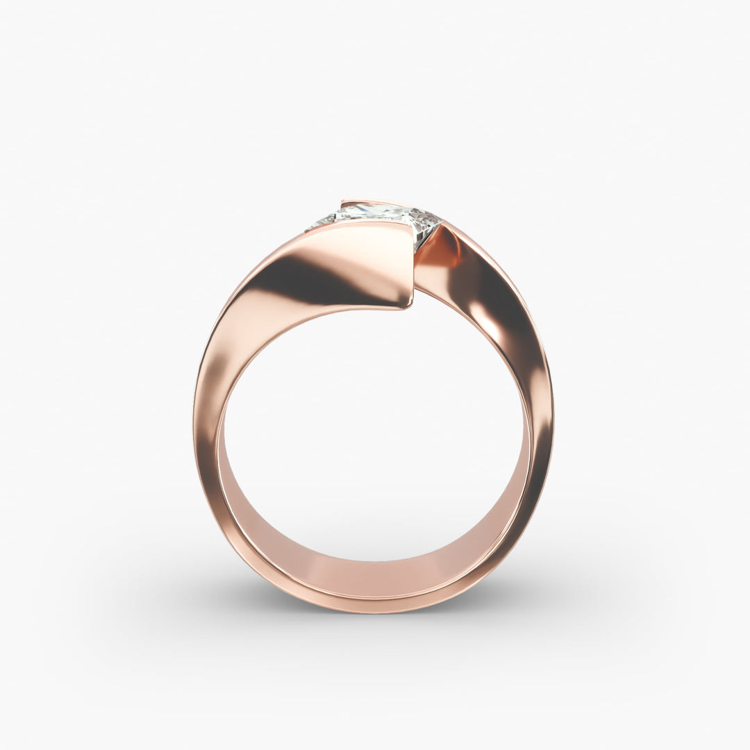 Princess Cut Tension Set Lab-Grown Diamond Ring | 0.50–5.00 Carat | IGI Certified | Yellow, White, Rose Gold