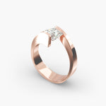 Load image into Gallery viewer, Princess Cut Tension Set Lab-Grown Diamond Ring | 0.50–5.00 Carat | IGI Certified | Yellow, White, Rose Gold

