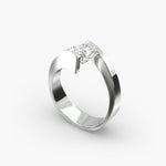 Load image into Gallery viewer, Princess Cut Tension Set Lab-Grown Diamond Ring | 0.50–5.00 Carat | IGI Certified | Yellow, White, Rose Gold
