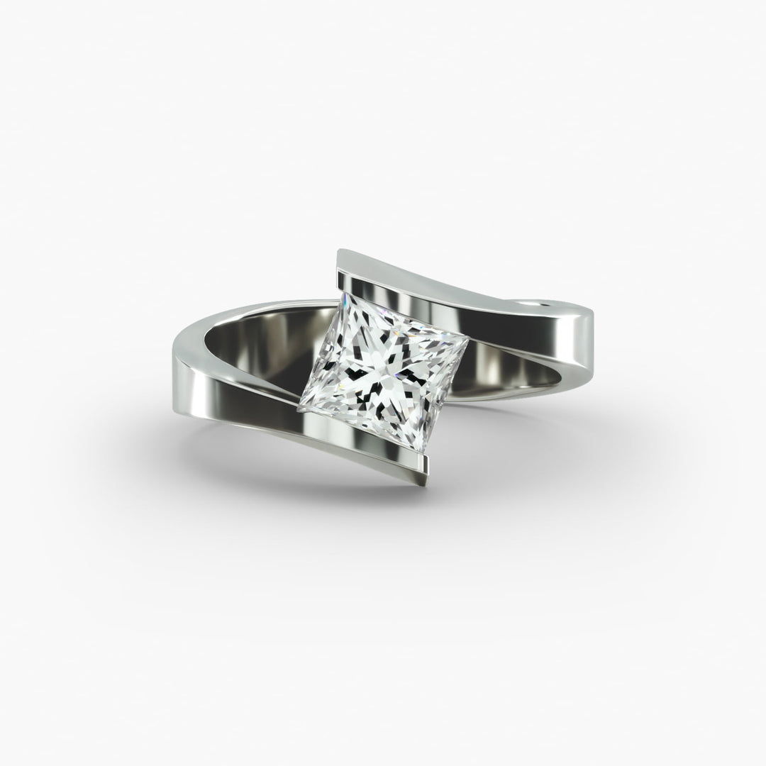Princess Cut Tension Set Lab-Grown Diamond Ring | 0.50–5.00 Carat | IGI Certified | Yellow, White, Rose Gold