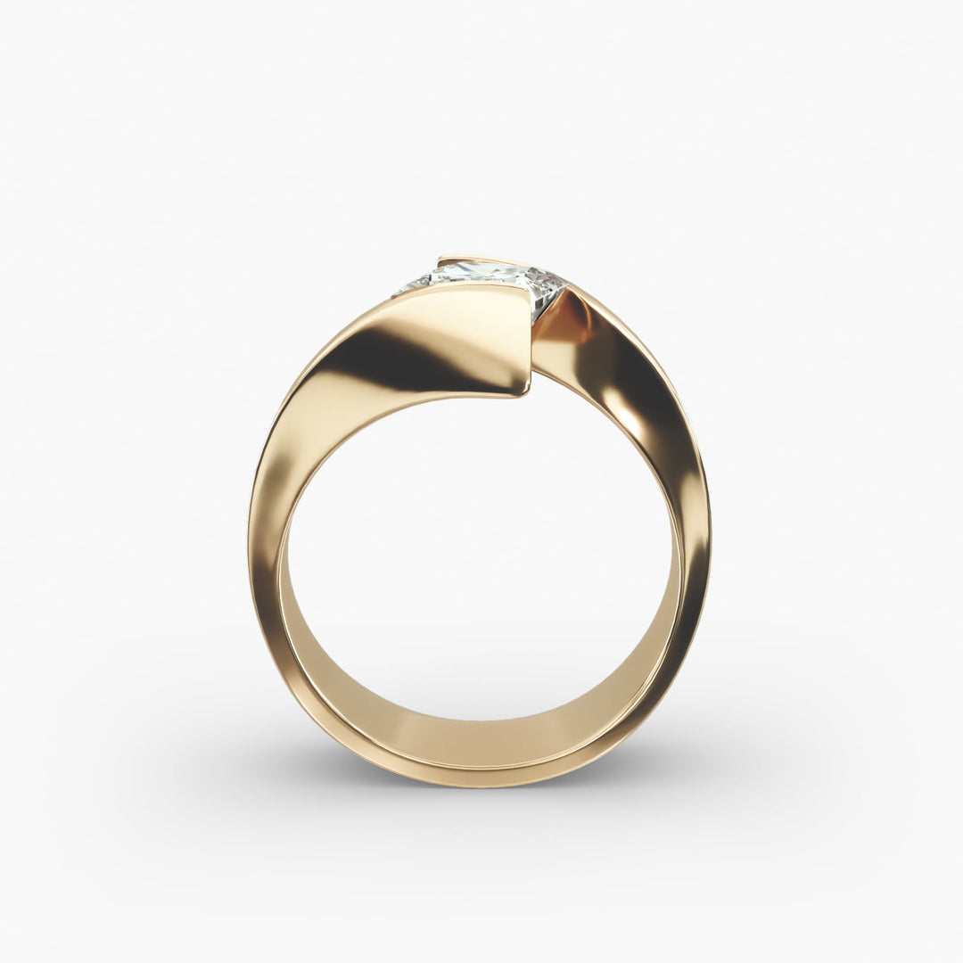 Princess Cut Tension Set Lab-Grown Diamond Ring | 0.50–5.00 Carat | IGI Certified | Yellow, White, Rose Gold
