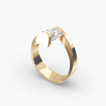 Load image into Gallery viewer, Princess Cut Tension Set Lab-Grown Diamond Ring | 0.50–5.00 Carat | IGI Certified | Yellow, White, Rose Gold

