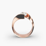 Load image into Gallery viewer, Round Brilliant Lab-Grown Diamond Tension Setting Ring – Modern Minimalist Style | IGI Certified | 10K/14K/18K Gold
