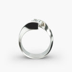 Load image into Gallery viewer, Round Brilliant Lab-Grown Diamond Tension Setting Ring – Modern Minimalist Style | IGI Certified | 10K/14K/18K Gold
