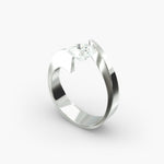 Load image into Gallery viewer, Round Brilliant Lab-Grown Diamond Tension Setting Ring – Modern Minimalist Style | IGI Certified | 10K/14K/18K Gold
