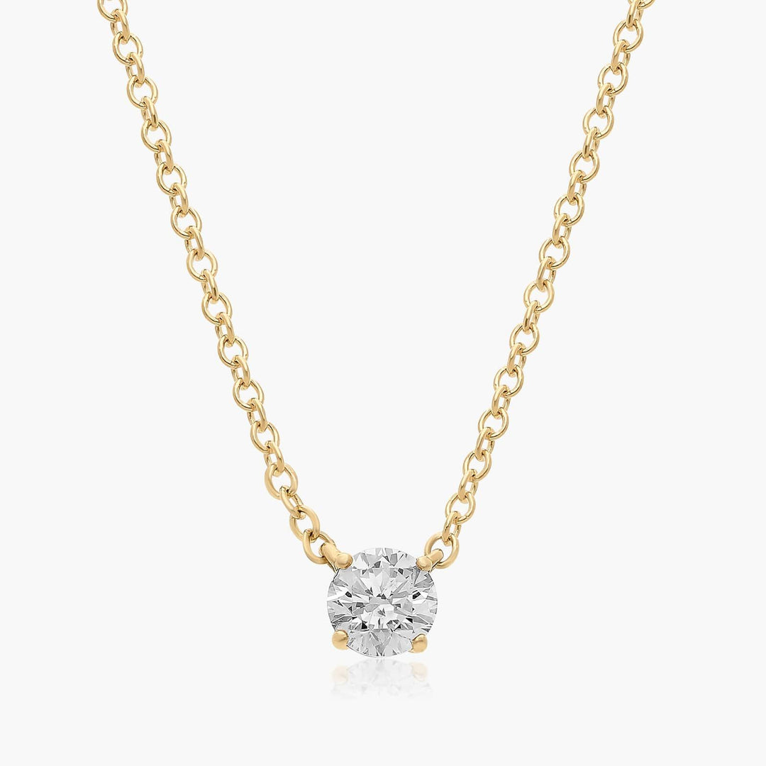 Four Prong Basket Solitaire Lab-Grown Pendant (0.25 to 3.00 CTW - E-F / VVS-VS)