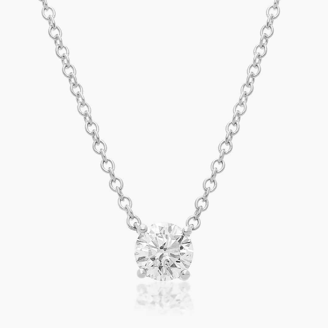 Four Prong Basket Solitaire Lab-Grown Pendant (0.25 to 3.00 CTW - E-F / VVS-VS)