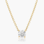 Load image into Gallery viewer, Four Prong Basket Solitaire Lab-Grown Pendant (0.25 to 3.00 CTW - E-F / VVS-VS)