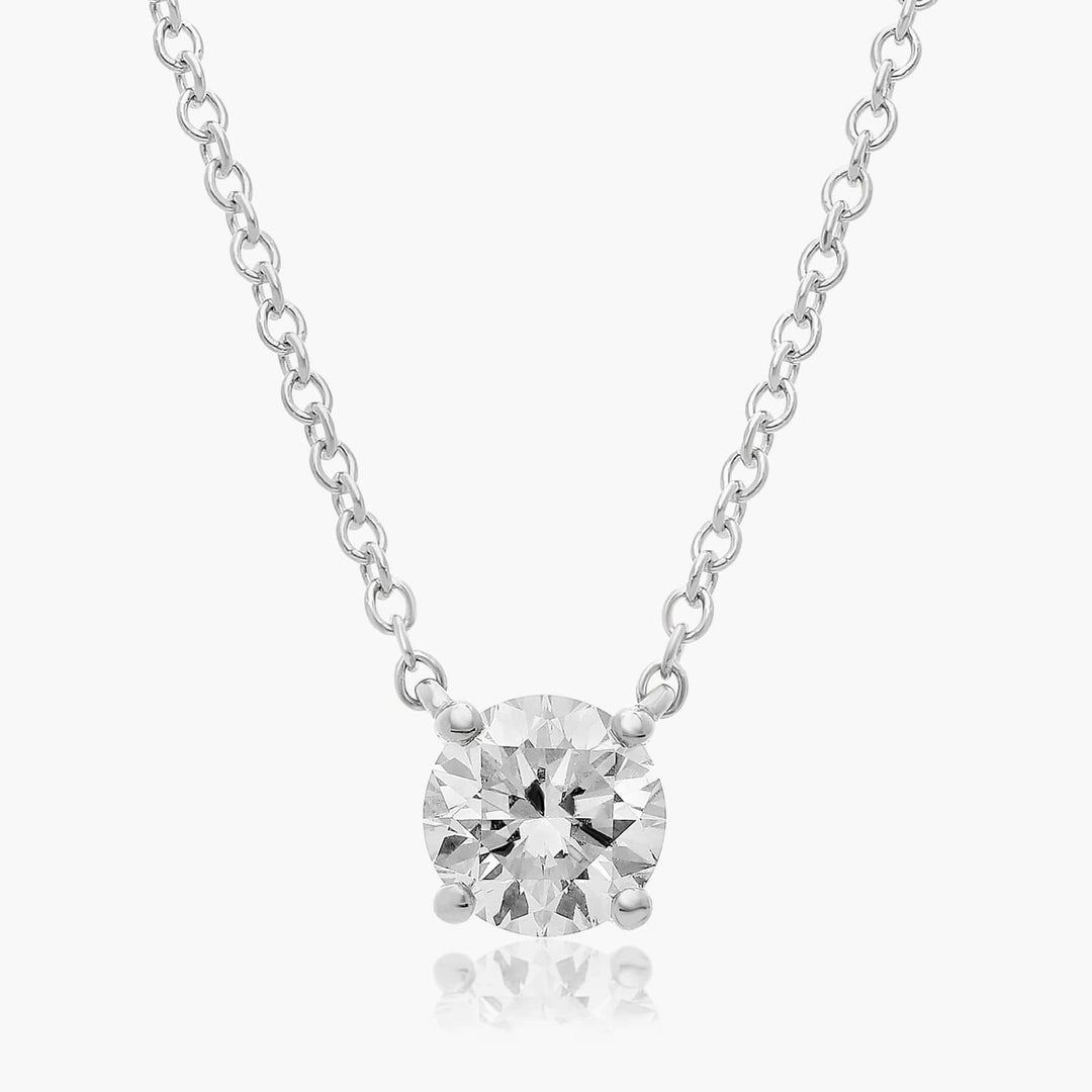 Four Prong Basket Solitaire Lab-Grown Pendant (0.25 to 3.00 CTW - E-F / VVS-VS)
