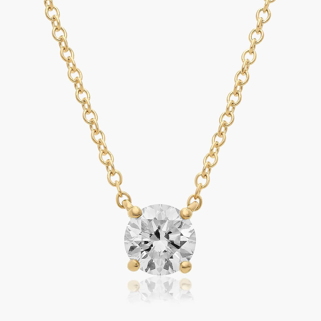 Four Prong Basket Solitaire Lab-Grown Pendant (0.25 to 3.00 CTW - E-F / VVS-VS)