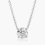 Load image into Gallery viewer, Four Prong Basket Solitaire Lab-Grown Pendant (0.25 to 3.00 CTW - E-F / VVS-VS)