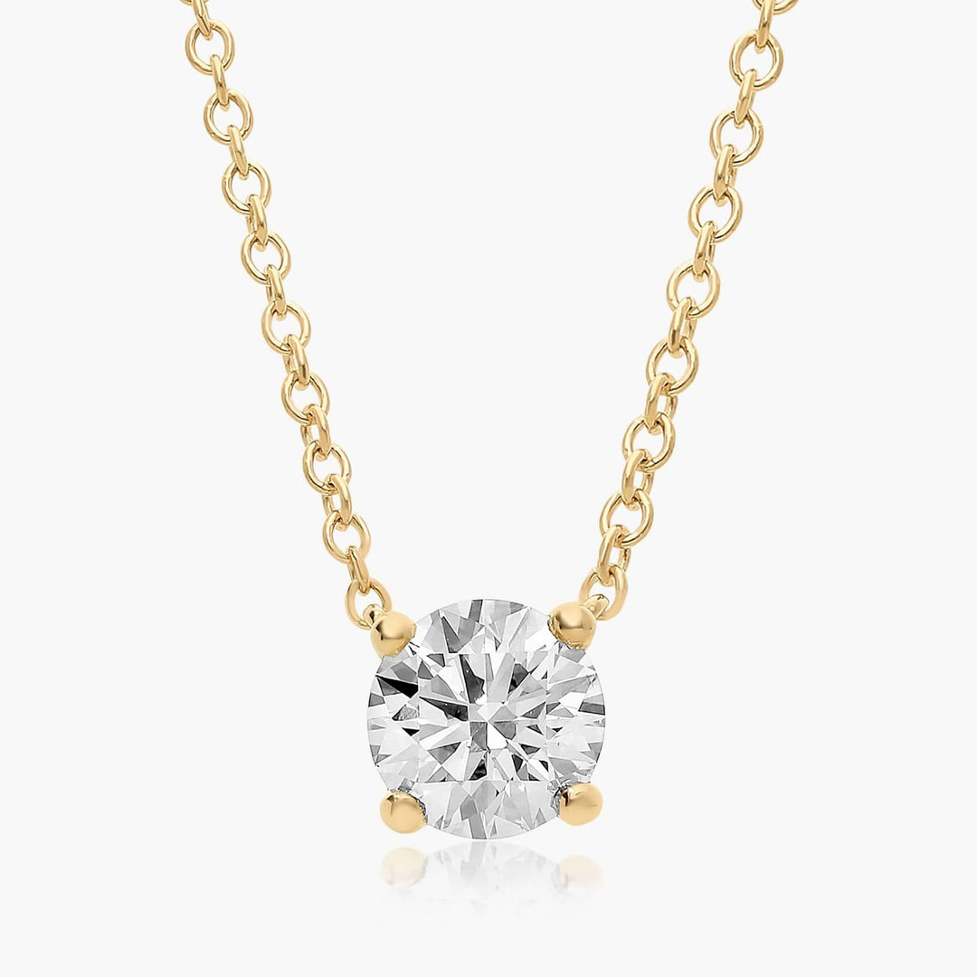 Four Prong Basket Solitaire Lab-Grown Pendant (0.25 to 3.00 CTW - E-F / VVS-VS)