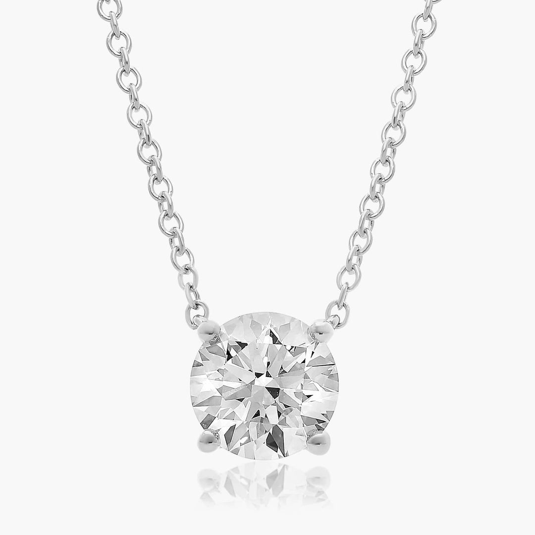 Four Prong Basket Solitaire Lab-Grown Pendant (0.25 to 3.00 CTW - E-F / VVS-VS)