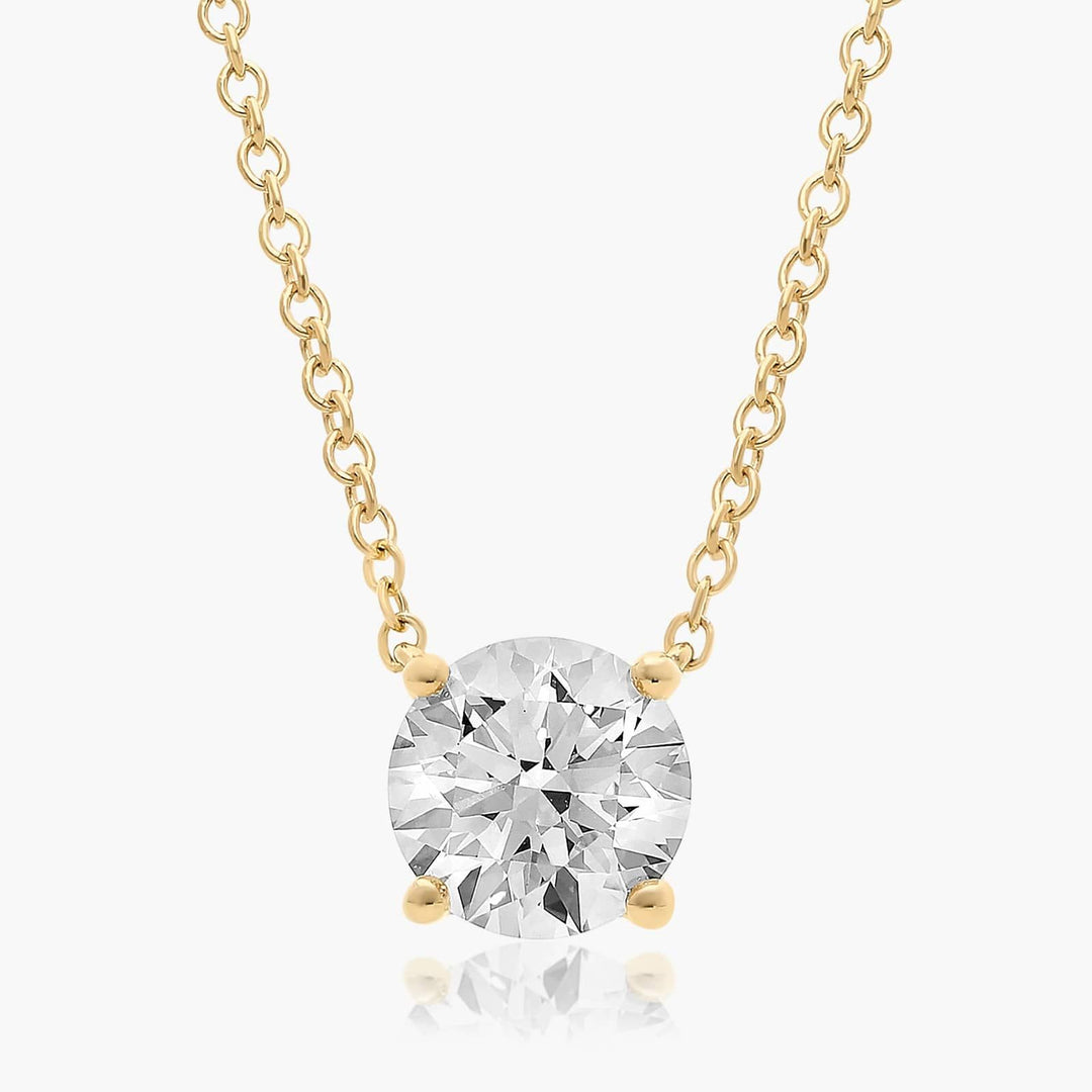 Four Prong Basket Solitaire Lab-Grown Pendant (0.25 to 3.00 CTW - E-F / VVS-VS)