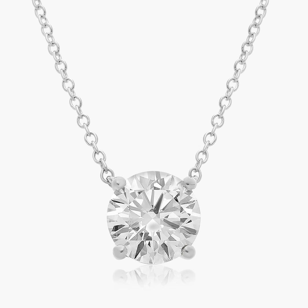 Four Prong Basket Solitaire Lab-Grown Pendant (0.25 to 3.00 CTW - E-F / VVS-VS)