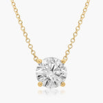 Load image into Gallery viewer, Four Prong Basket Solitaire Lab-Grown Pendant (0.25 to 3.00 CTW - E-F / VVS-VS)