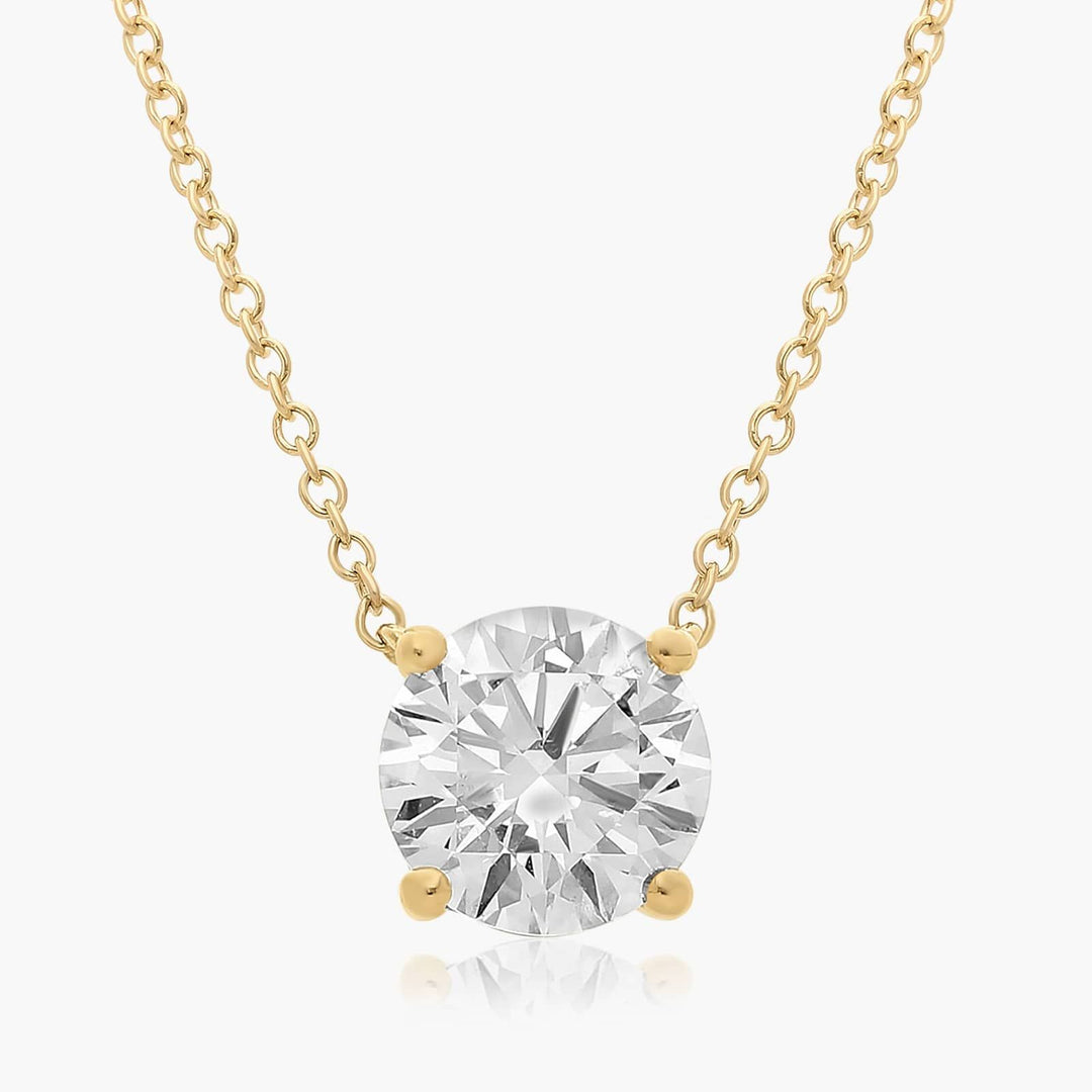 Four Prong Basket Solitaire Lab-Grown Pendant (0.25 to 3.00 CTW - E-F / VVS-VS)