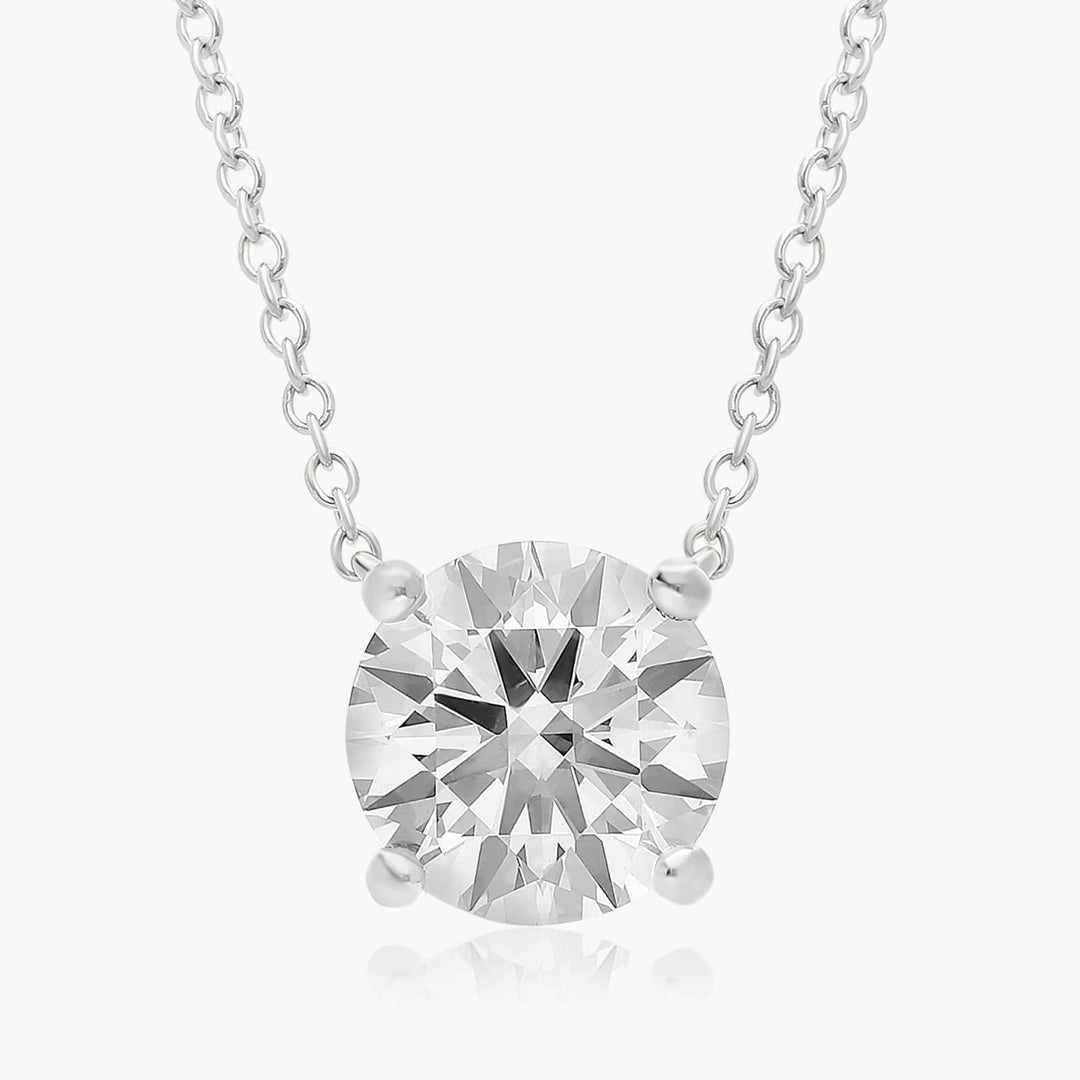 Four Prong Basket Solitaire Lab-Grown Pendant (0.25 to 3.00 CTW - E-F / VVS-VS)