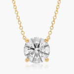 Load image into Gallery viewer, Four Prong Basket Solitaire Lab-Grown Pendant (0.25 to 3.00 CTW - E-F / VVS-VS)