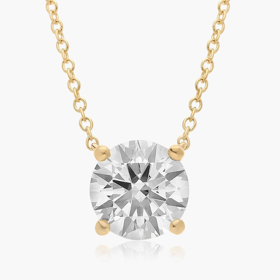 Four Prong Basket Solitaire Lab-Grown Pendant (0.25 to 3.00 CTW - E-F / VVS-VS)
