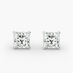 Load image into Gallery viewer, Four-Prong Princess Cut Lab Grown Diamond Stud Earrings
