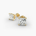 Load image into Gallery viewer, Four-Prong Princess Cut Lab Grown Diamond Stud Earrings
