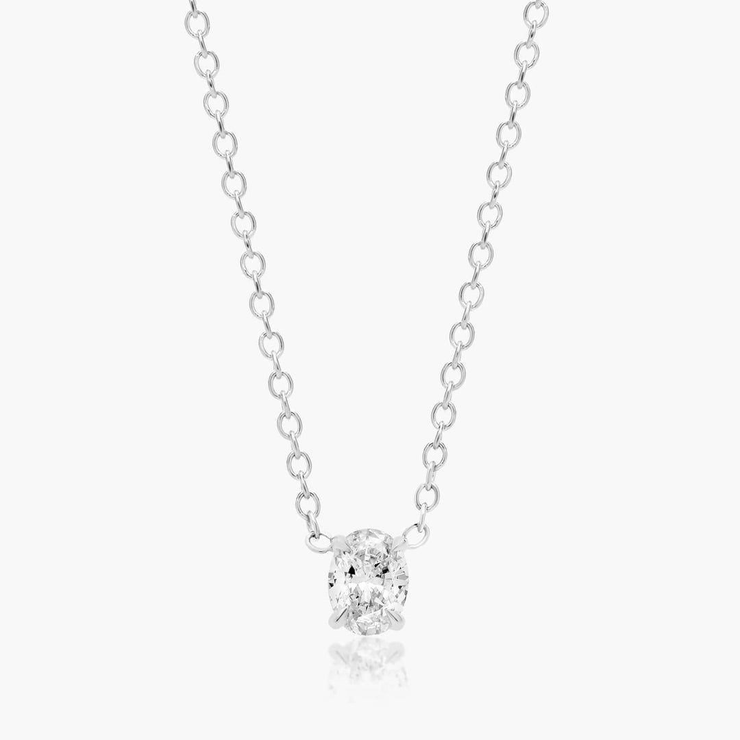 Oval Shape Diamond Solitaire Pendant (0.25 to 3.00 CTW - E-F / VVS-VS)