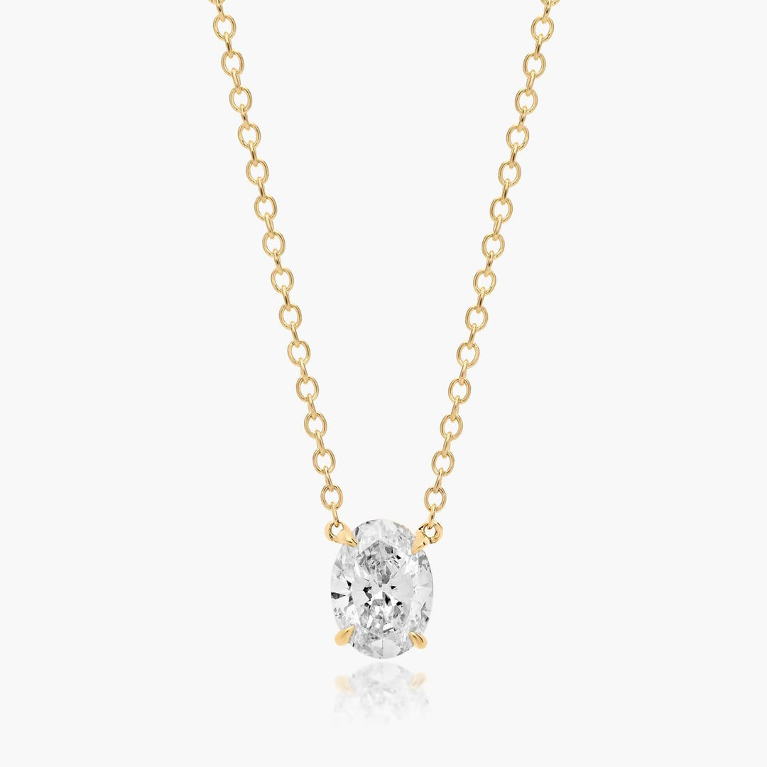 Oval Shape Diamond Solitaire Pendant (0.25 to 3.00 CTW - E-F / VVS-VS)