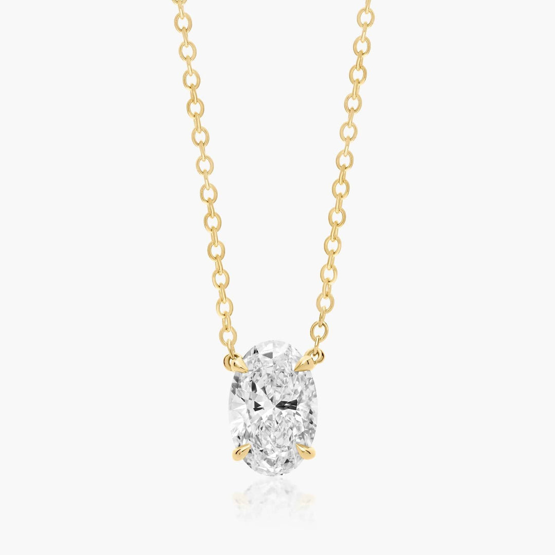 Oval Shape Diamond Solitaire Pendant (0.25 to 3.00 CTW - E-F / VVS-VS)