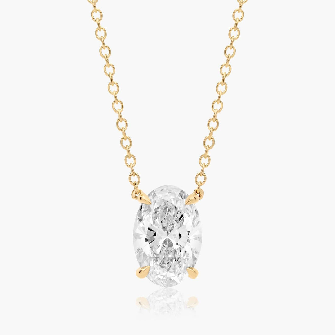 Oval Shape Diamond Solitaire Pendant (0.25 to 3.00 CTW - E-F / VVS-VS)