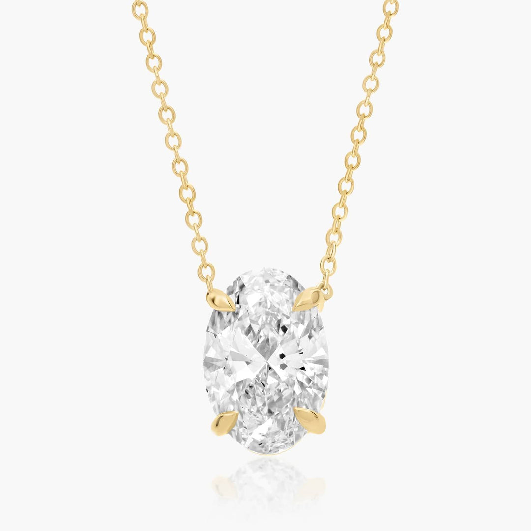 Oval Shape Diamond Solitaire Pendant (0.25 to 3.00 CTW - E-F / VVS-VS)