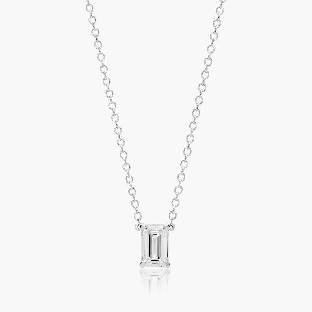 Emerald Cut Lab-Grown Diamond Solitaire Pendant (0.25 to 3.00 CTW - E-F / VVS-VS)