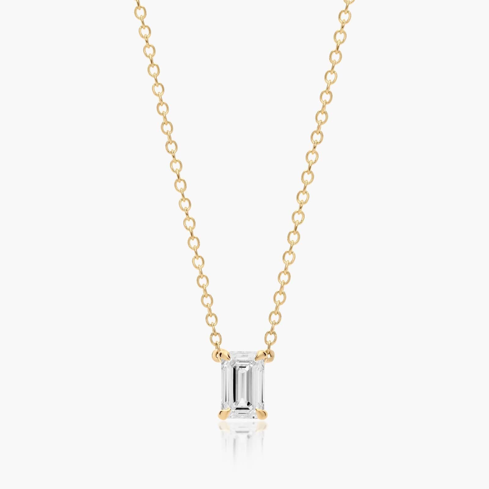 Emerald Cut Lab-Grown Diamond Solitaire Pendant (0.25 to 3.00 CTW - E-F / VVS-VS)