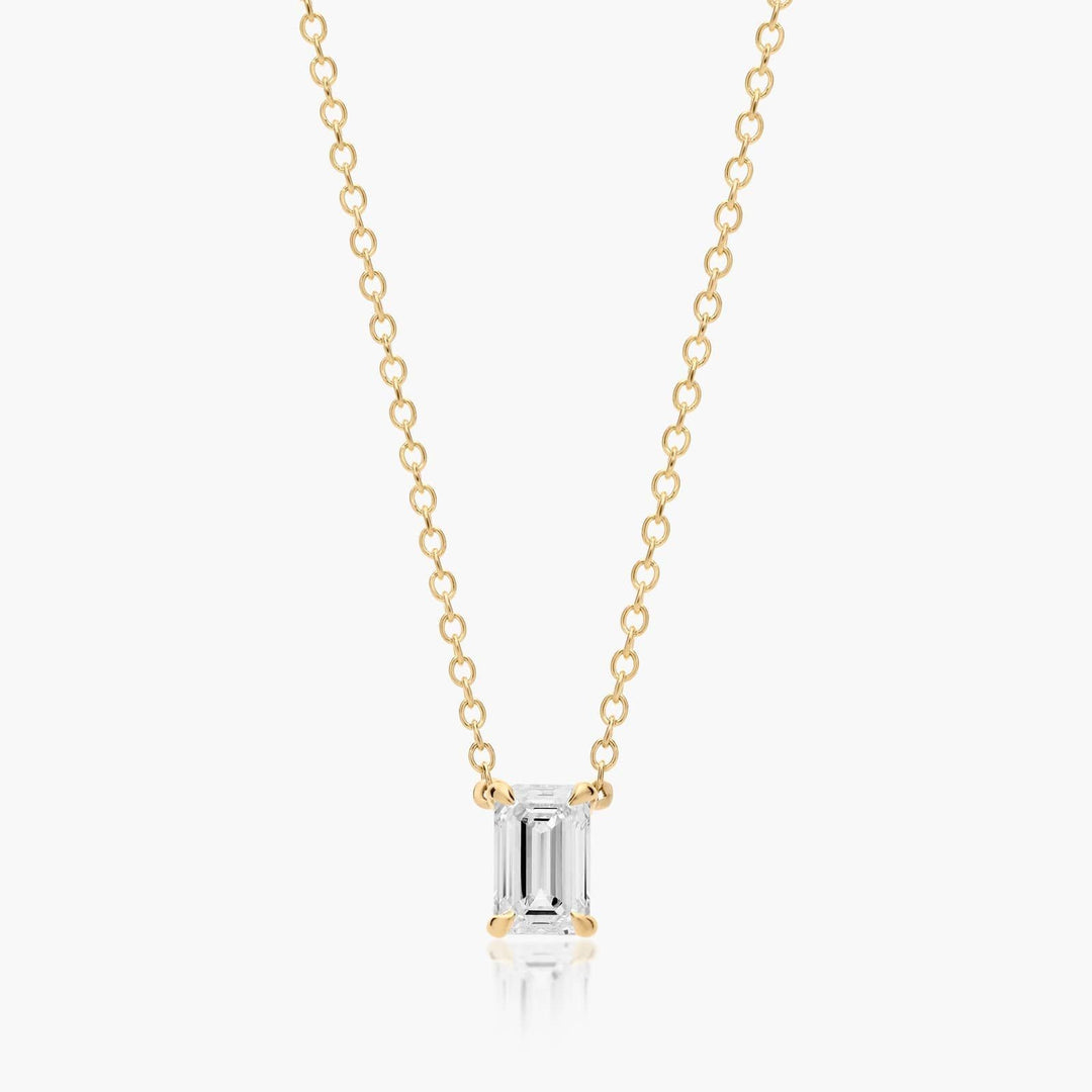 Emerald Cut Lab-Grown Diamond Solitaire Pendant (0.25 to 3.00 CTW - E-F / VVS-VS)
