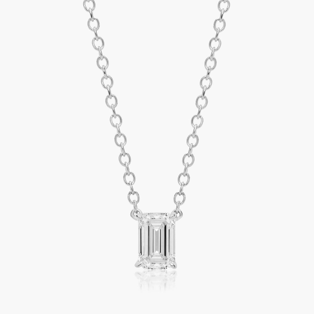 Emerald Cut Lab-Grown Diamond Solitaire Pendant (0.25 to 3.00 CTW - E-F / VVS-VS)