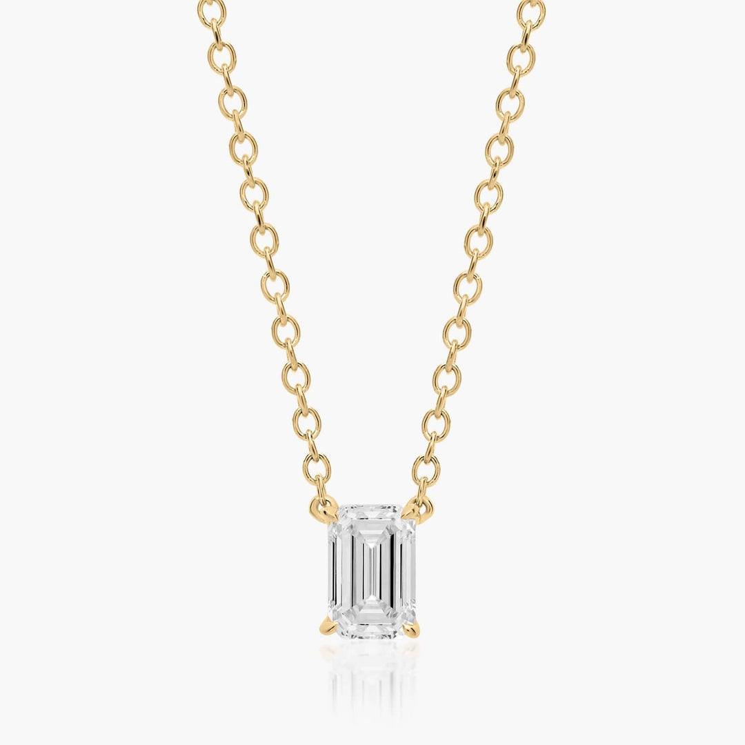 Emerald Cut Lab-Grown Diamond Solitaire Pendant (0.25 to 3.00 CTW - E-F / VVS-VS)