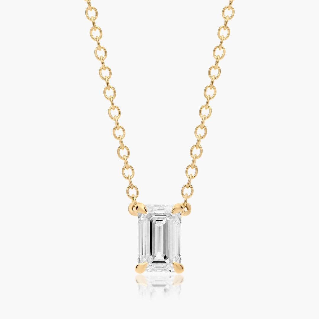 Emerald Cut Lab-Grown Diamond Solitaire Pendant (0.25 to 3.00 CTW - E-F / VVS-VS)
