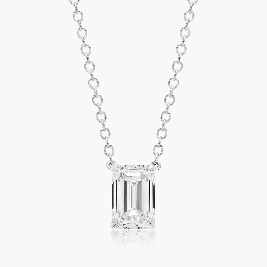 Emerald Cut Lab-Grown Diamond Solitaire Pendant (0.25 to 3.00 CTW - E-F / VVS-VS)