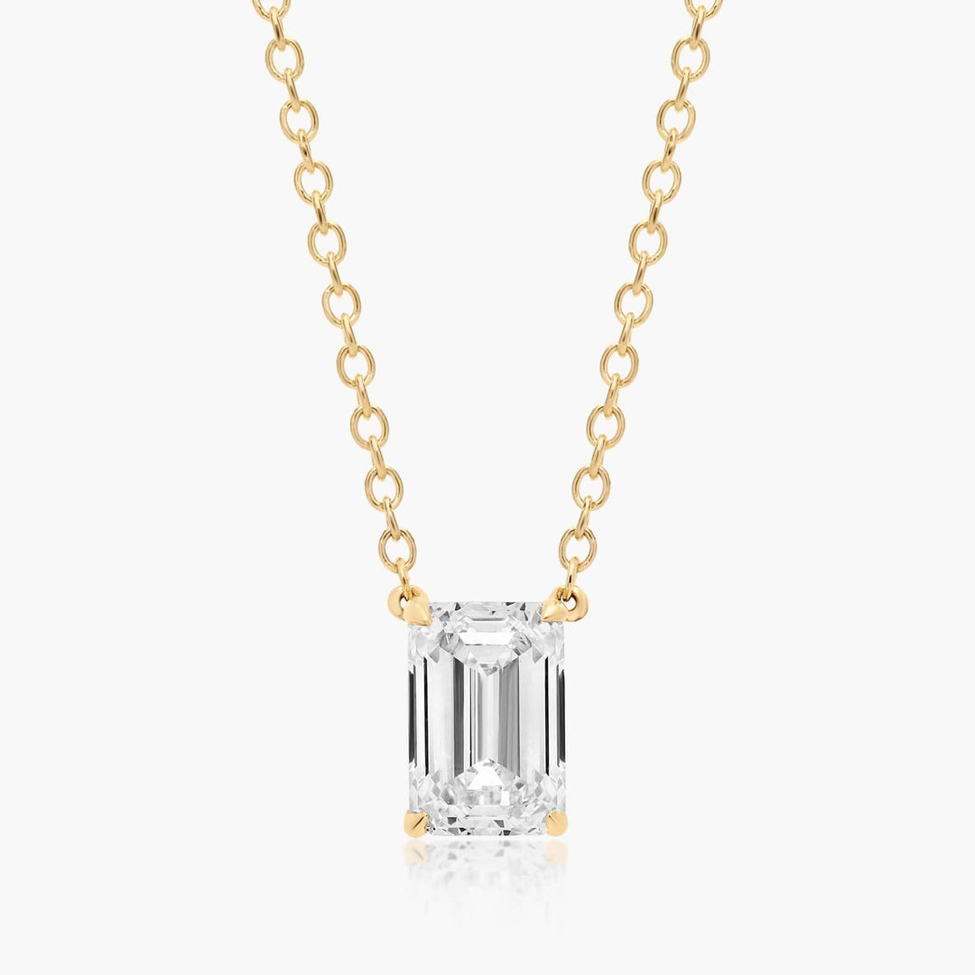 Emerald Cut Lab-Grown Diamond Solitaire Pendant (0.25 to 3.00 CTW - E-F / VVS-VS)