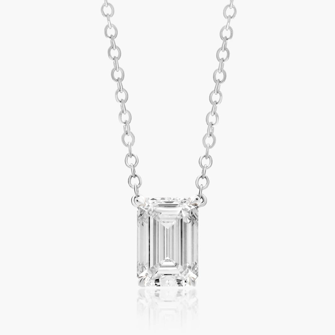 Emerald Cut Lab-Grown Diamond Solitaire Pendant (0.25 to 3.00 CTW - E-F / VVS-VS)