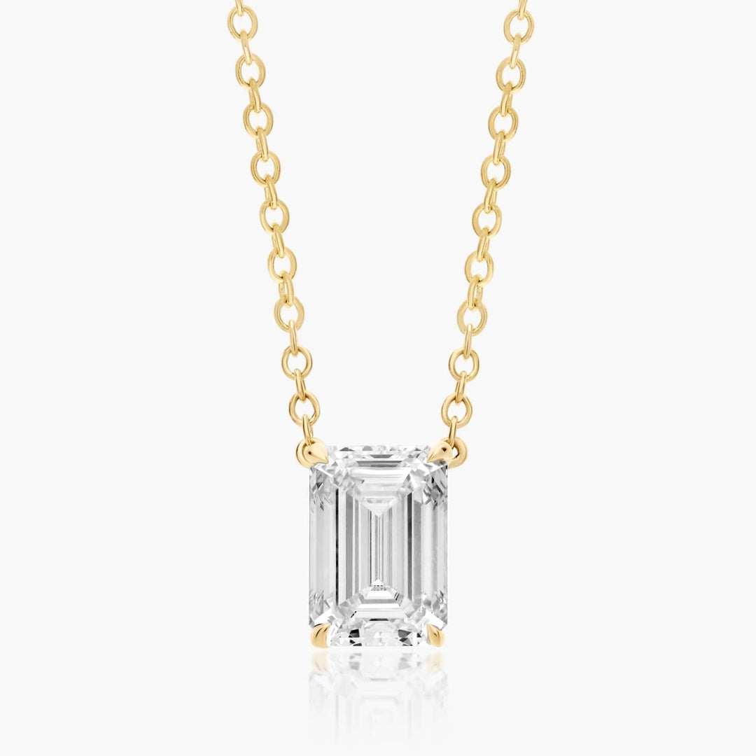 Emerald Cut Lab-Grown Diamond Solitaire Pendant (0.25 to 3.00 CTW - E-F / VVS-VS)