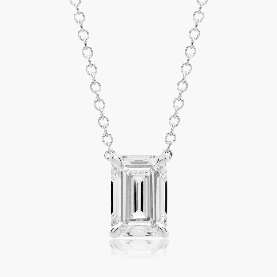 Emerald Cut Lab-Grown Diamond Solitaire Pendant (0.25 to 3.00 CTW - E-F / VVS-VS)