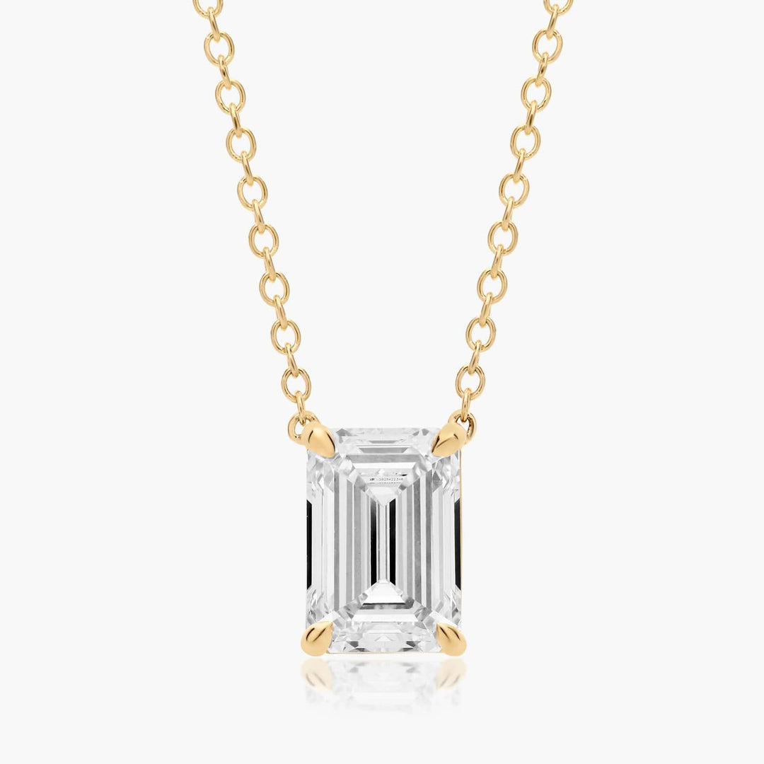 Emerald Cut Lab-Grown Diamond Solitaire Pendant (0.25 to 3.00 CTW - E-F / VVS-VS)