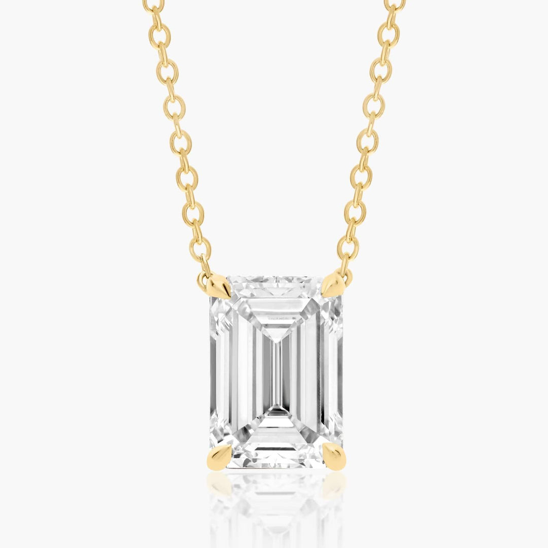 Emerald Cut Lab-Grown Diamond Solitaire Pendant (0.25 to 3.00 CTW - E-F / VVS-VS)